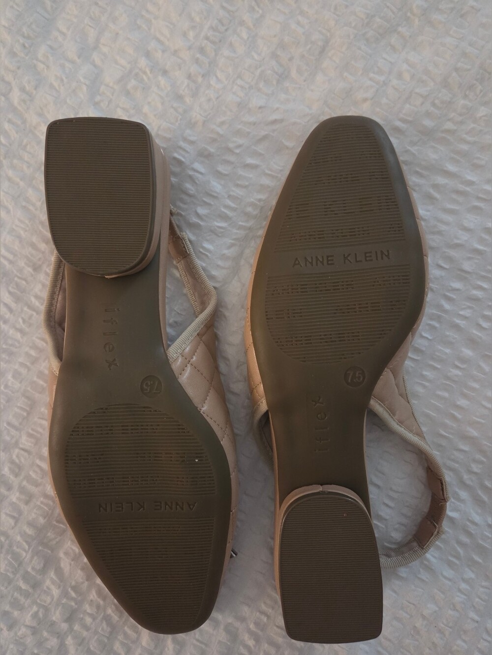 Anne Klein Quilted Ballet Slingback Flats Nude Pink Size 7.5 - Picture 2 of 6